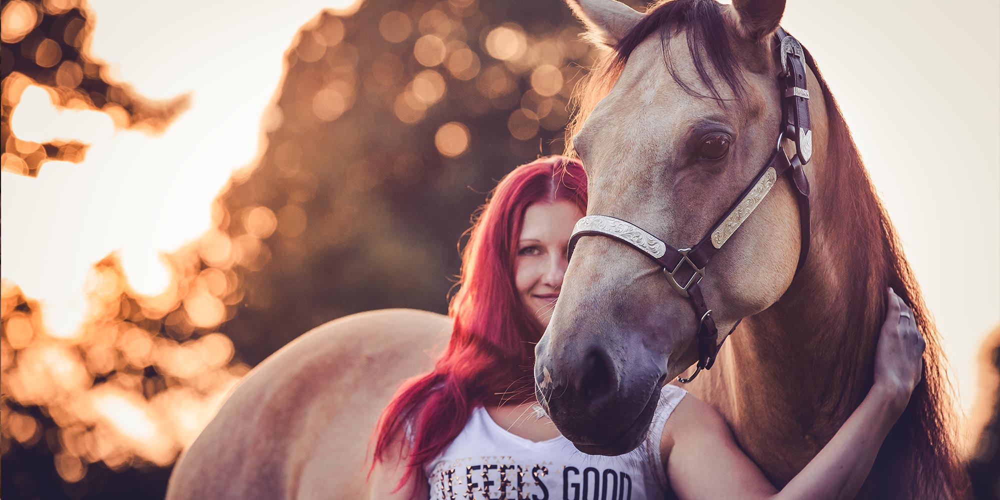 Fotoshooting mit Pferd im Sommer